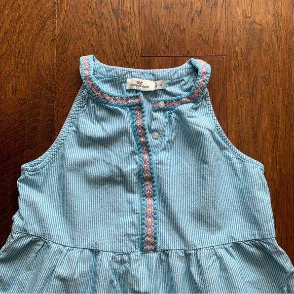 Vineyard Vines Girls Embroidered Stripe Peplum Tank Top | Size M - Picture 3 of 6
